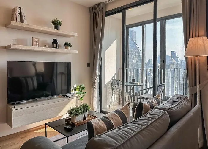 Upscale Skyview 1br - Ultra Fast Wifi - Chitlom Апартаменты Бангкок